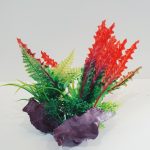 Red Artificial Plant in Driftwood Decoration
