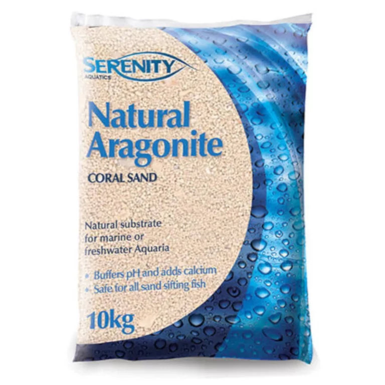 Bag of Serenity Natural Aragonite coral sand for marine or freshwater aquariums, 10 kg.