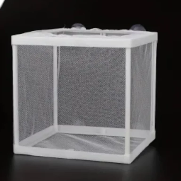 White square mesh cage with a white frame, shown against a dark background