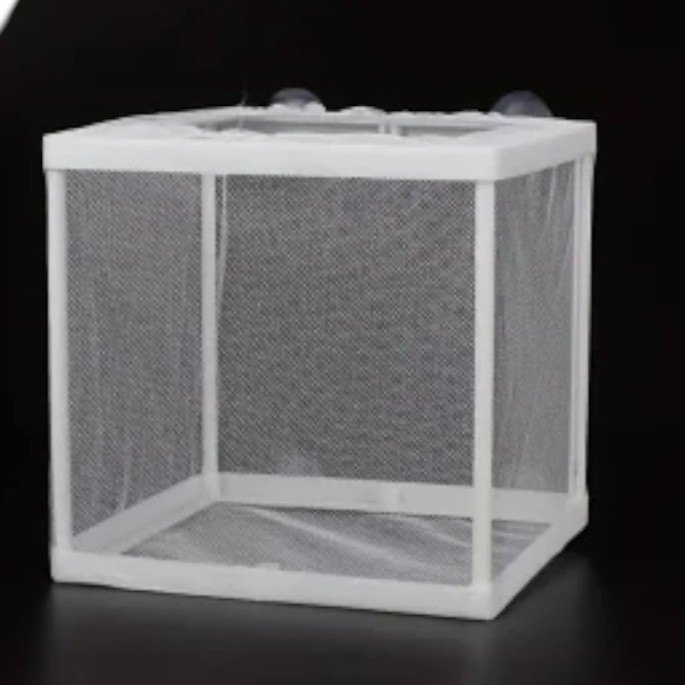 White square mesh cage with a white frame, shown against a dark background