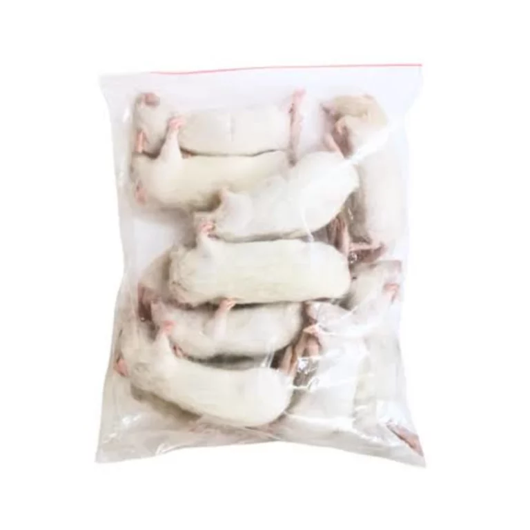 Frozen peeled shrimp in a clear resealable plastic bag