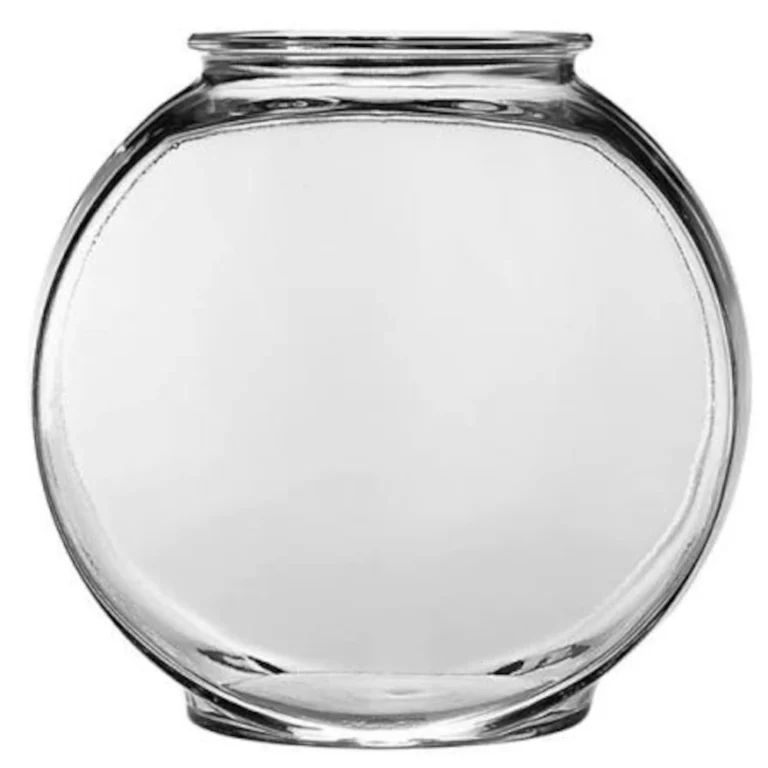 Clear glass jar with a wide mouth and no lid.